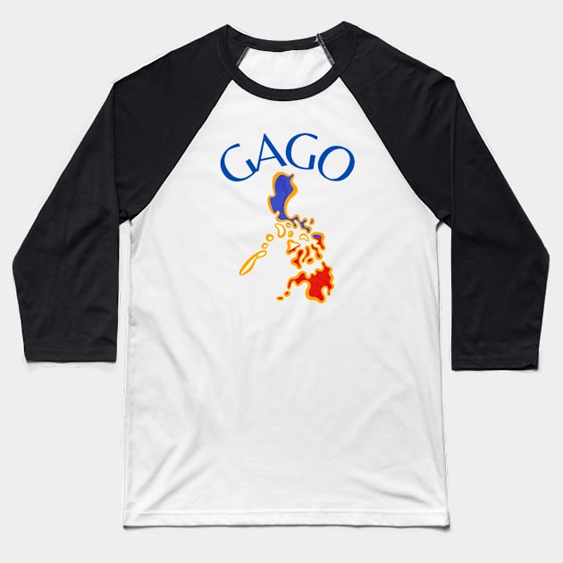 philippine map - gago tagalog word Baseball T-Shirt by CatheBelan